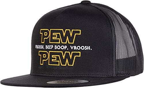 Pew Pew Wars | כוכב מדע בדיוני מצחיק רעשי כובע מדע חנון, כובע אבא חנון- שחור